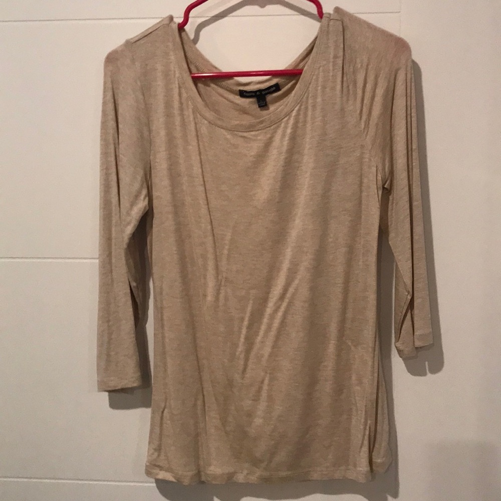 NWOT Size L Cable & Gauge Cream 3/4 sleeve top